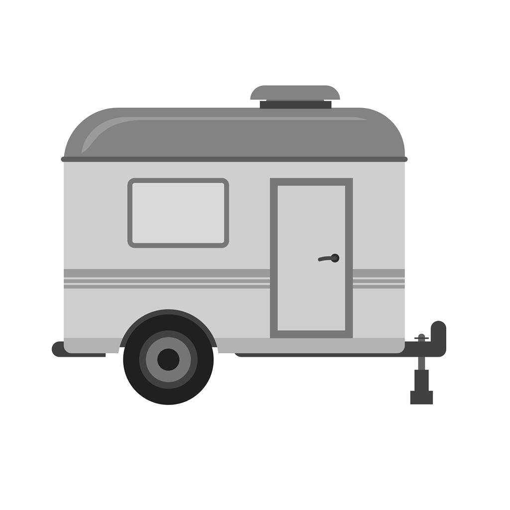 Camping Trailer Greyscale Icon