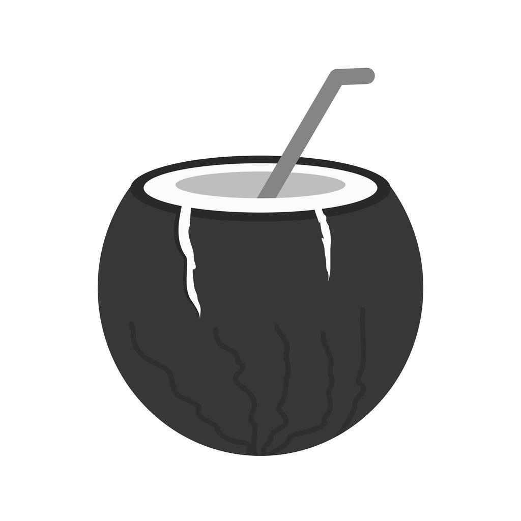 Coconut Drink Greyscale Icon