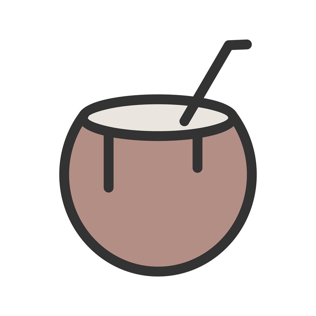 Coconut Drink Line Filled Icon