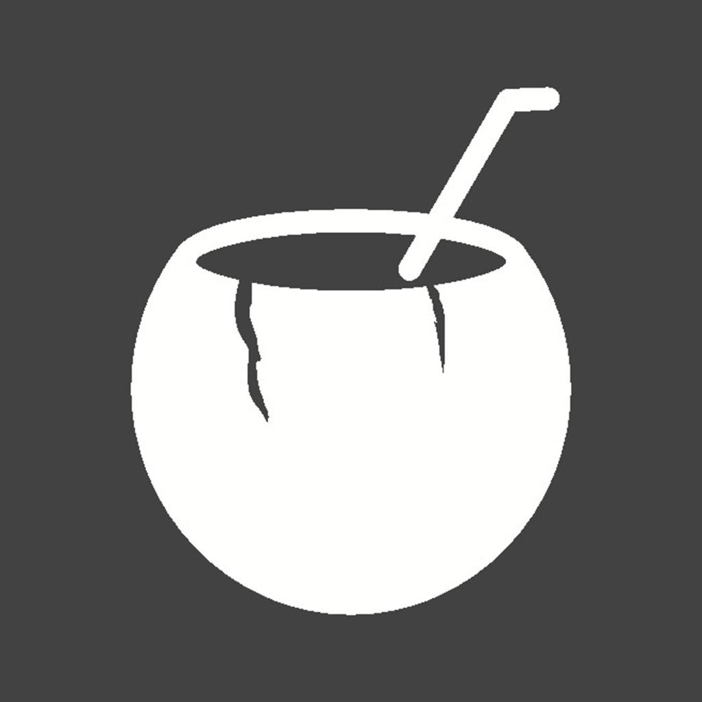 Coconut Drink Glyph Inverted Icon