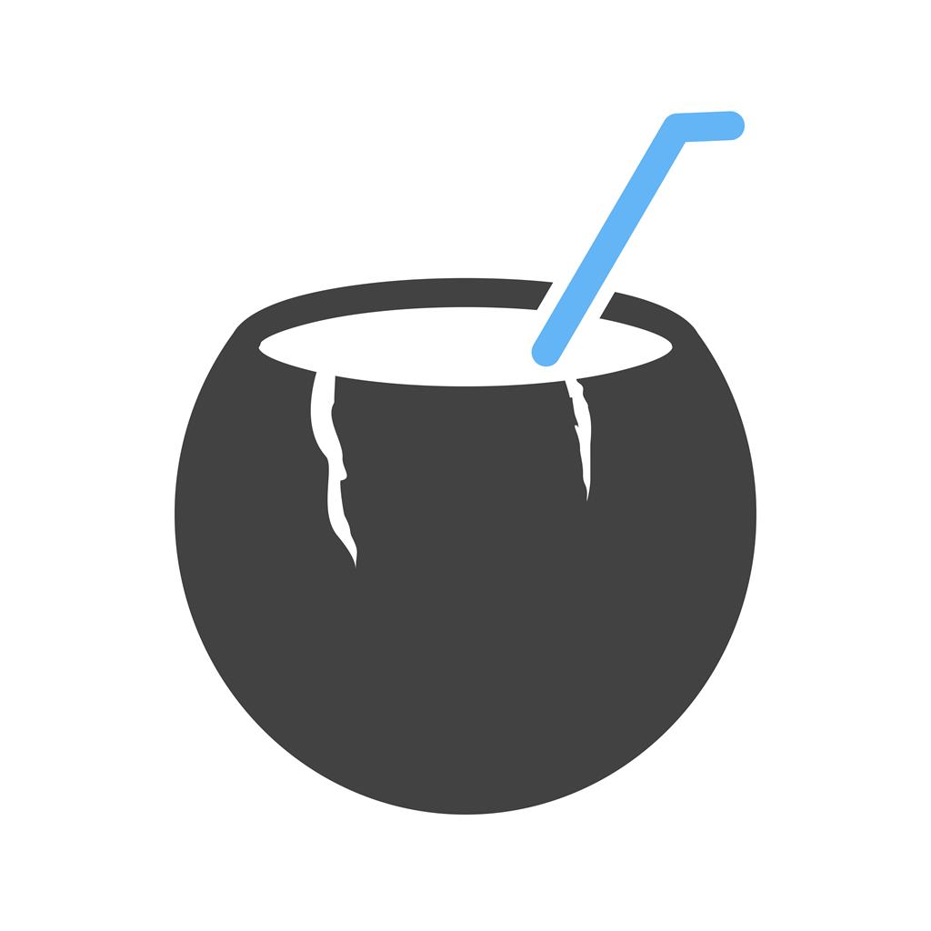 Coconut Drink Blue Black Icon