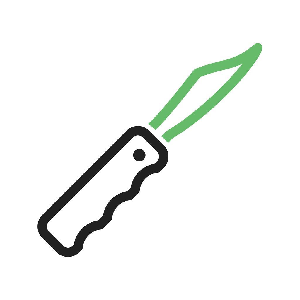 Pocket Knife Line Green Black Icon