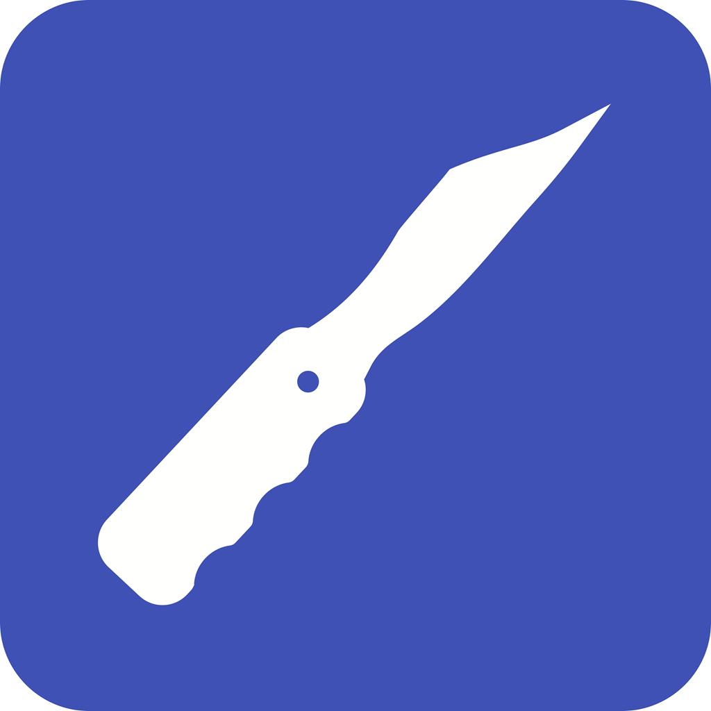 Pocket Knife Flat Round Corner Icon