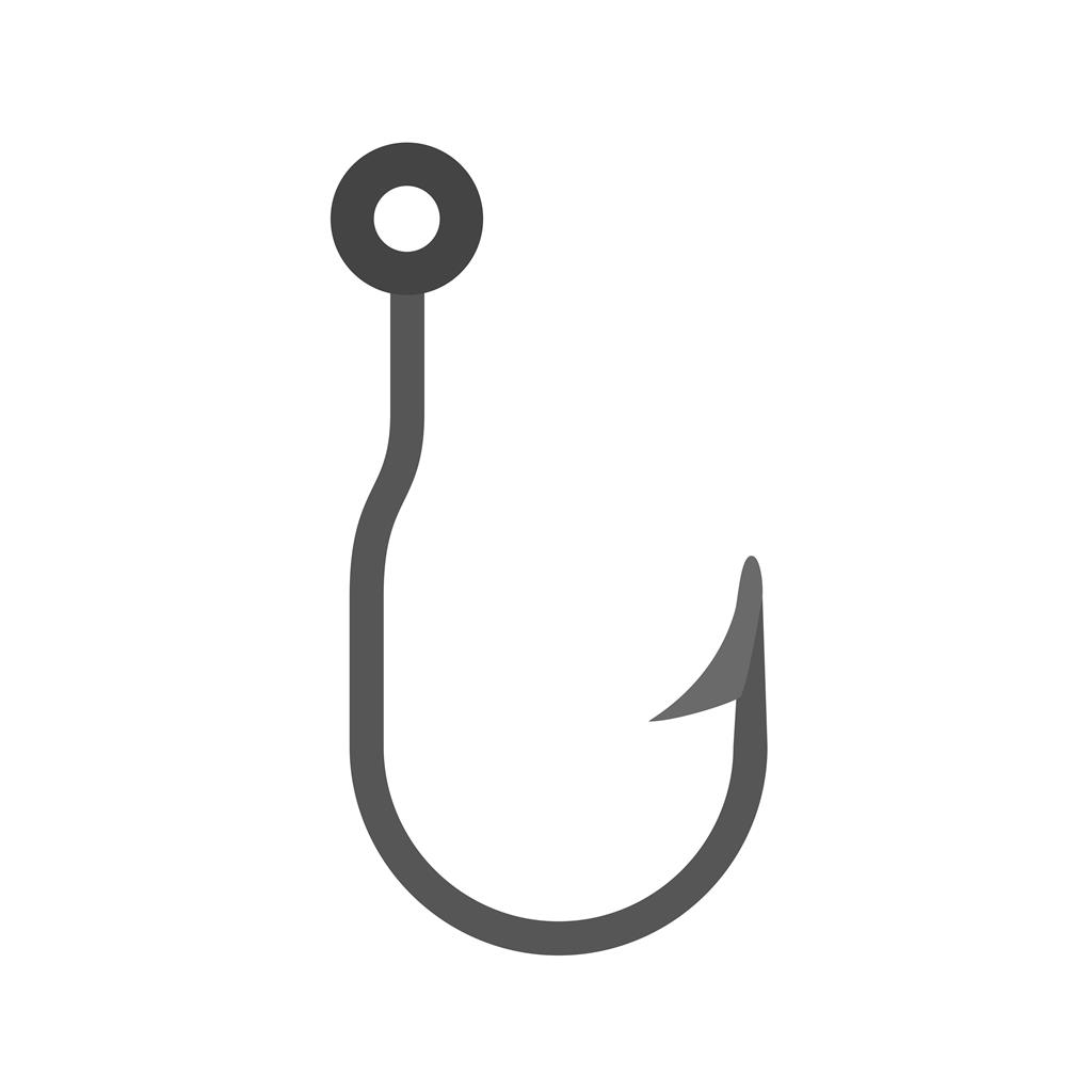 Fishing Hook Greyscale Icon
