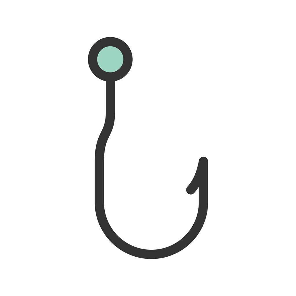Fishing Hook Line Filled Icon