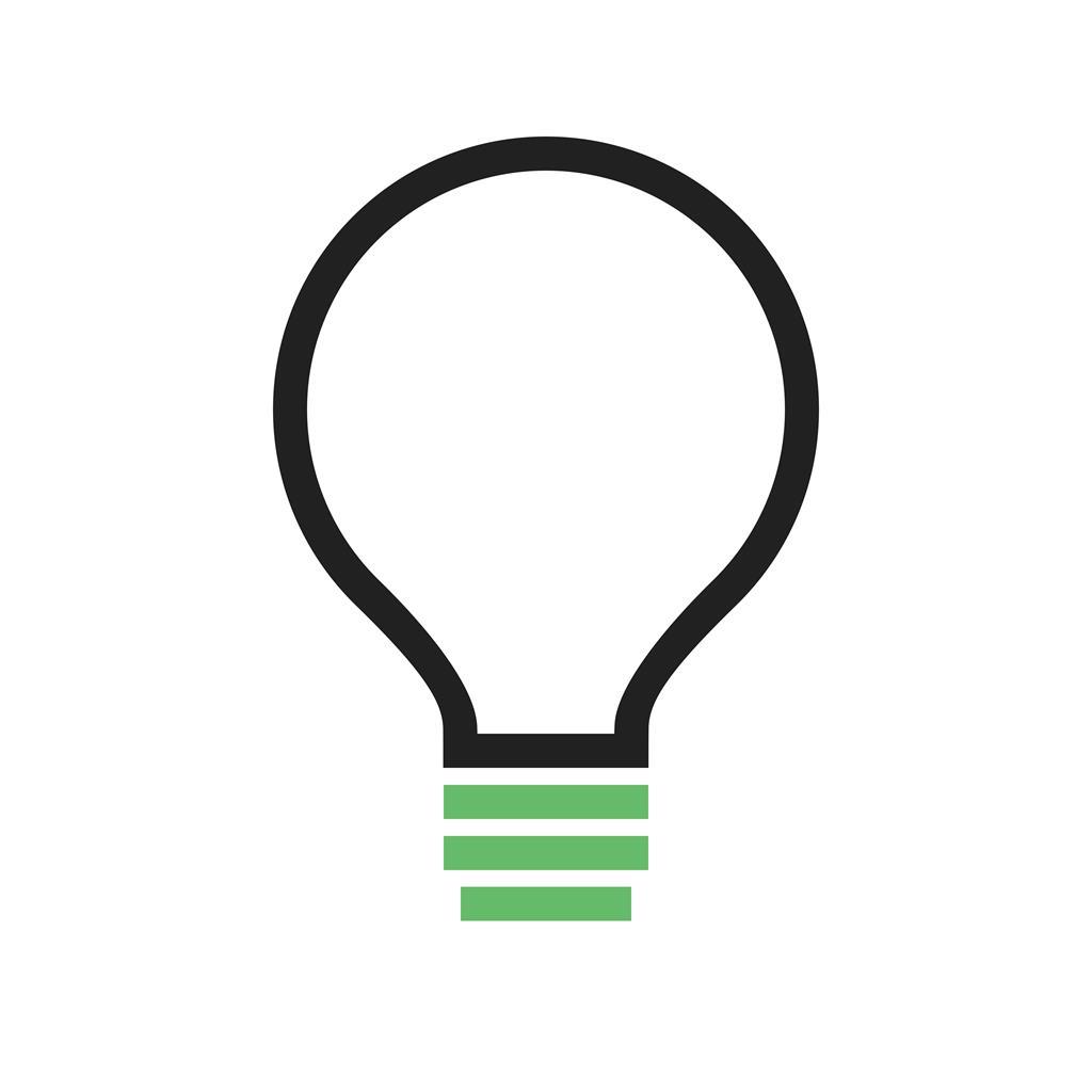 Bulb Line Green Black Icon - IconBunny