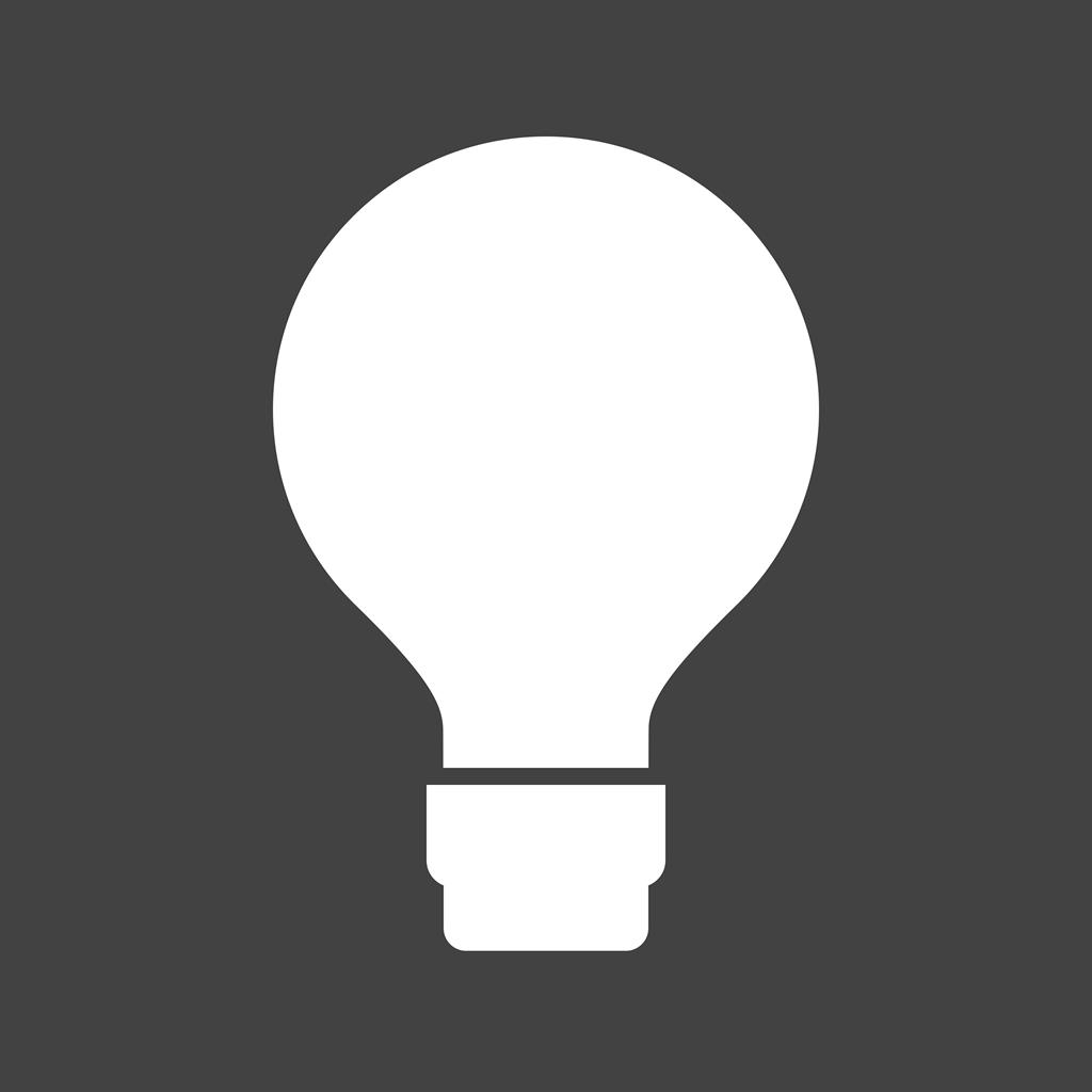Bulb Glyph Inverted Icon - IconBunny