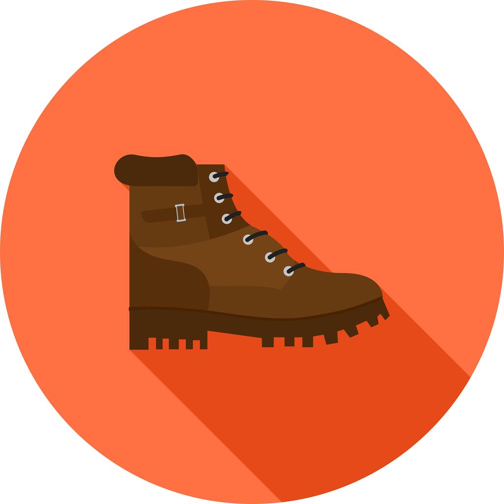 Camping Boot Flat Shadowed Icon