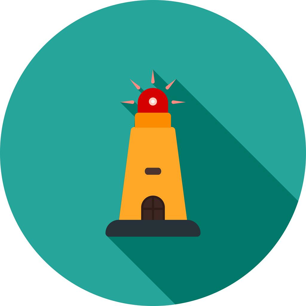 Lighthouse Flat Shadowed Icon