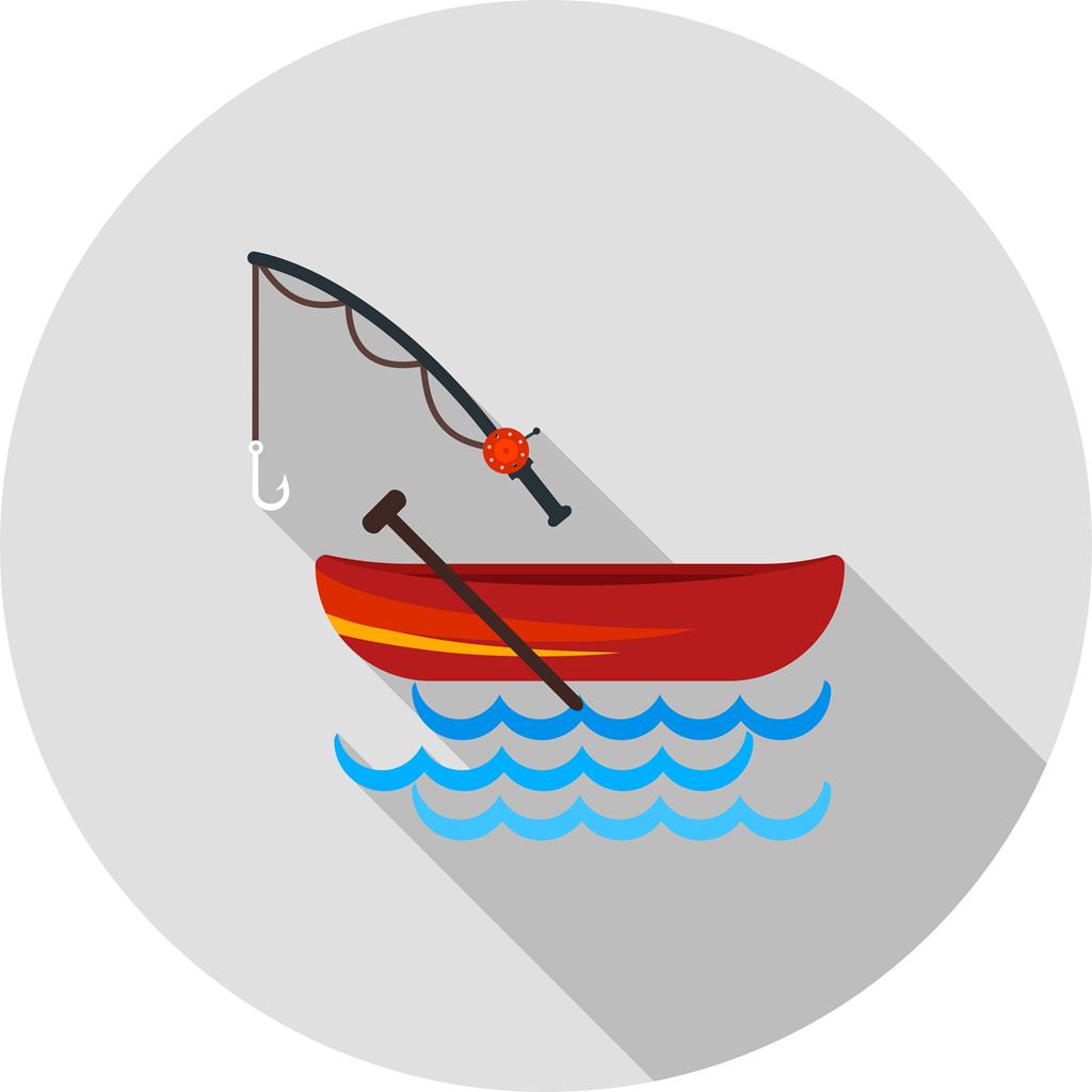 Fishing Flat Shadowed Icon