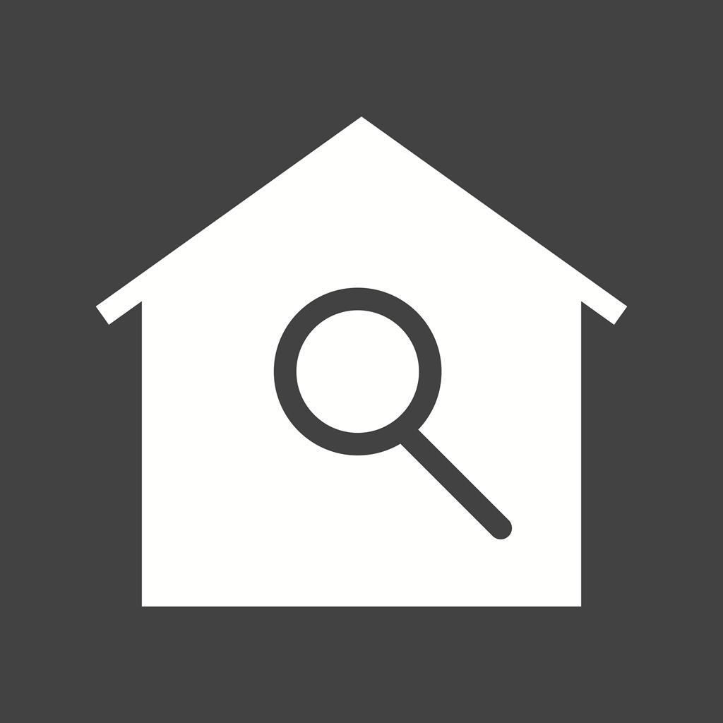 House Search Glyph Inverted Icon