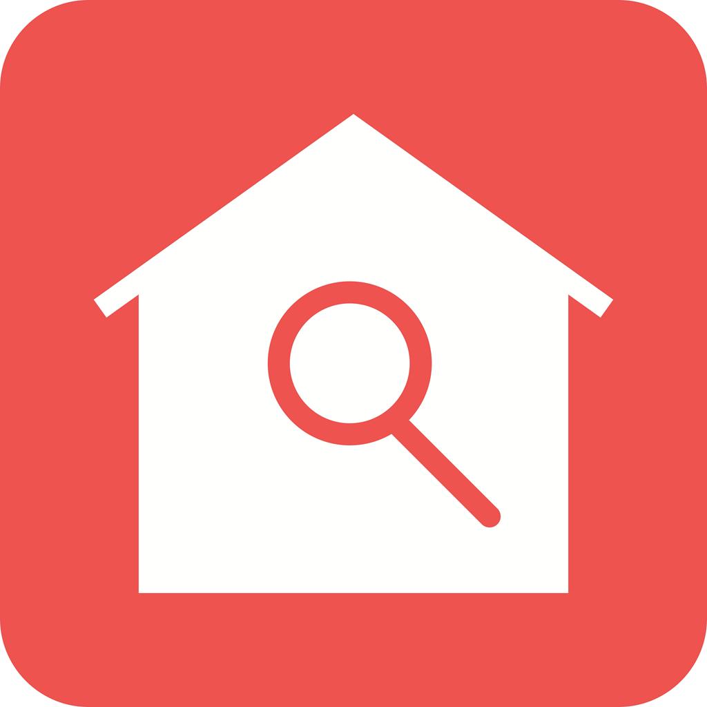 House Search Flat Round Corner Icon