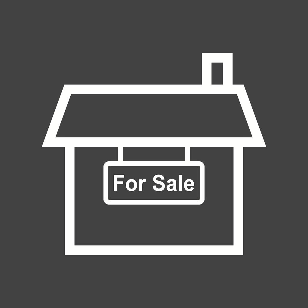 House for Sale Line Inverted Icon
