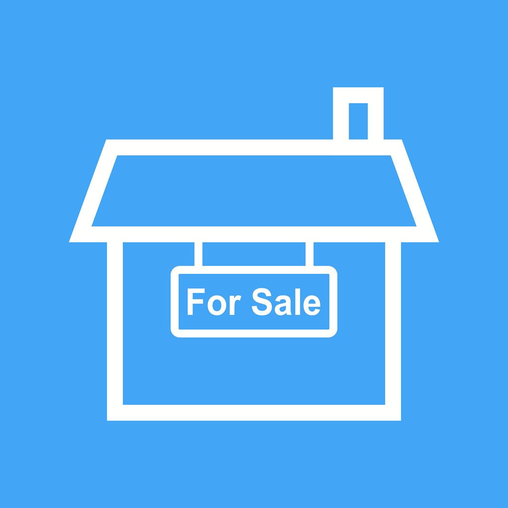 House for Sale Line Multicolor B/G Icon