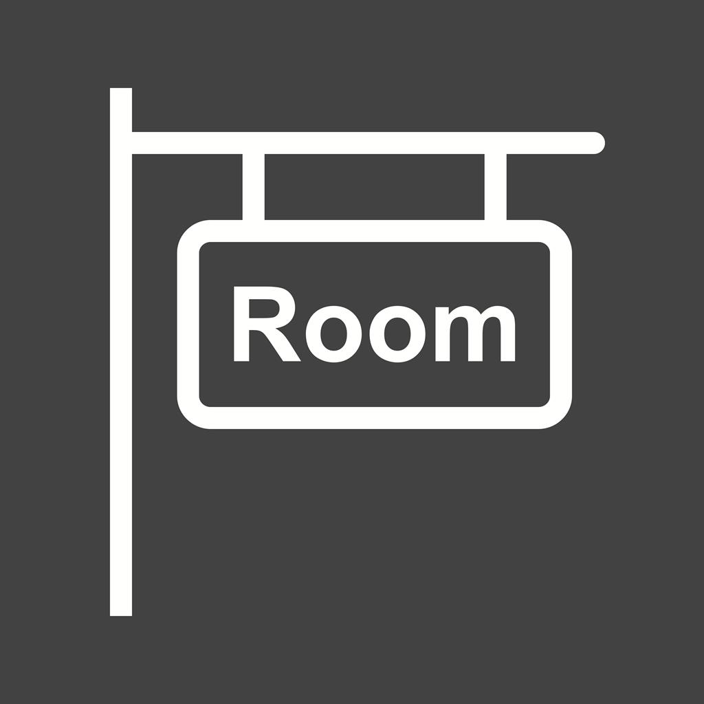 Rooms Sign Line Inverted Icon