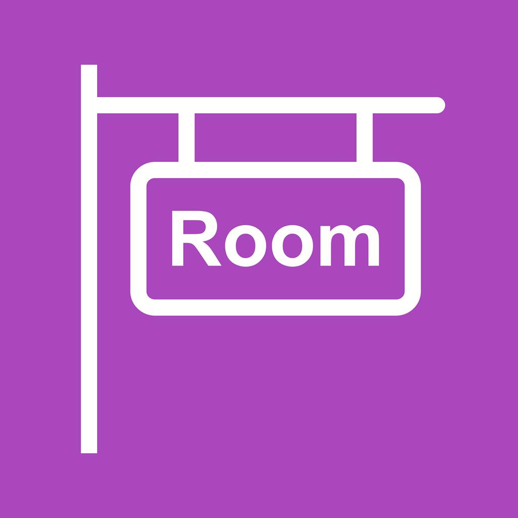 Rooms Sign Line Multicolor B/G Icon