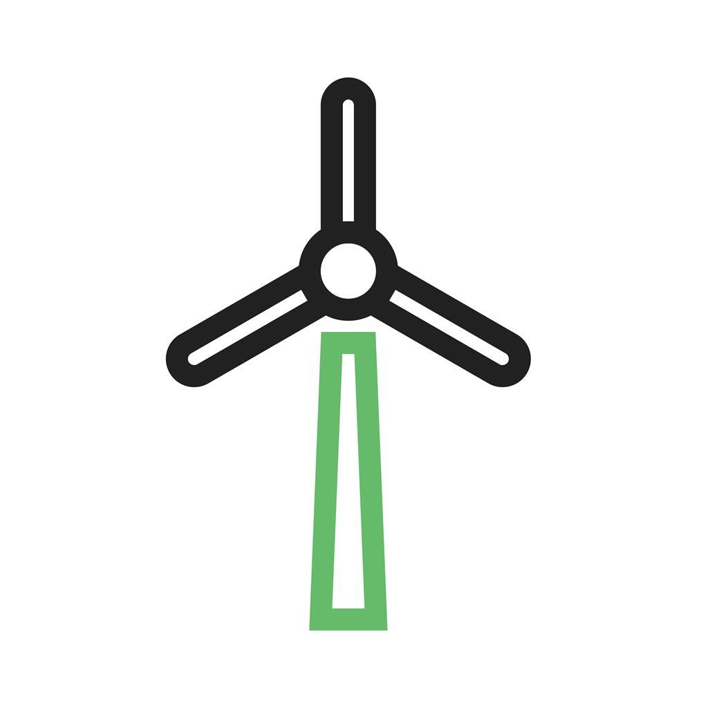 Windmill Line Green Black Icon - IconBunny