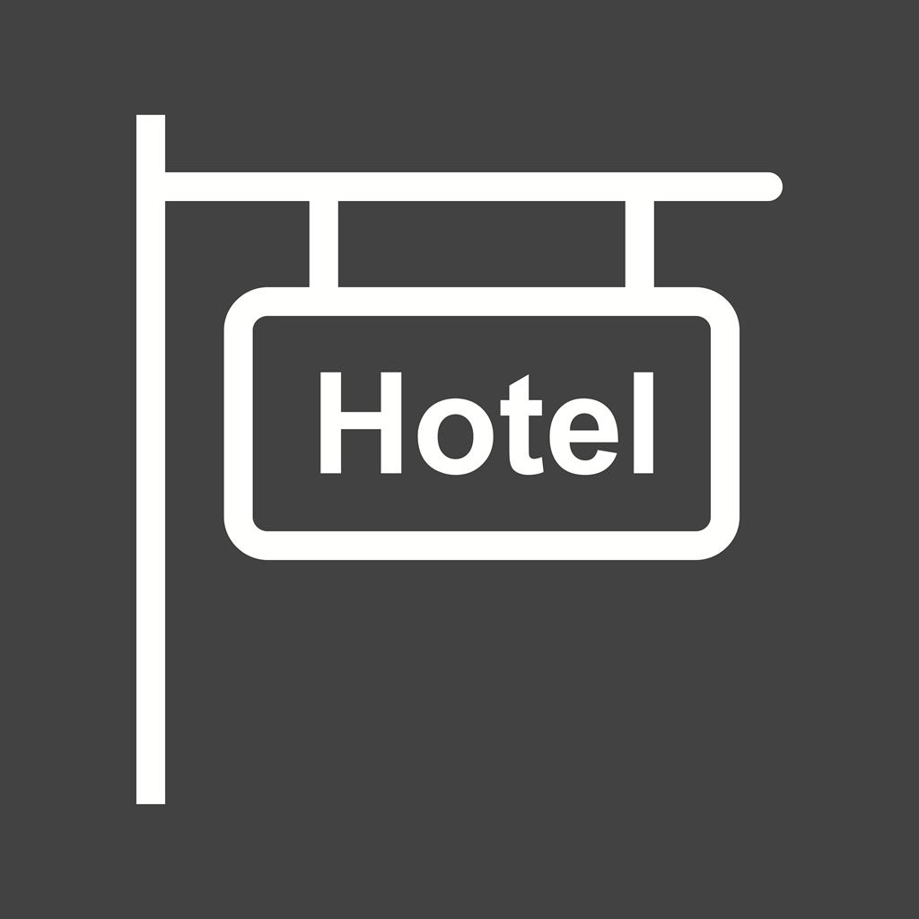 Hotel Sign Line Inverted Icon