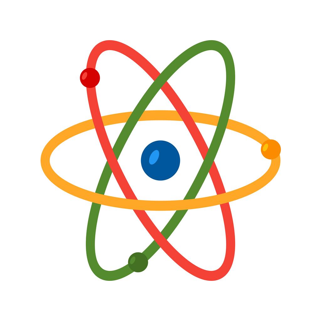 Atom Flat Multicolor Icon - IconBunny