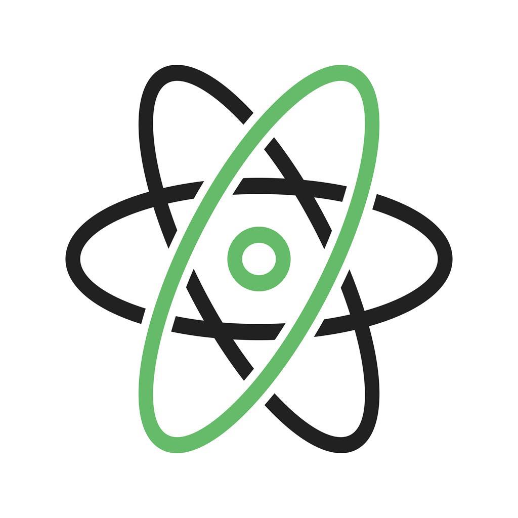 Atom Line Green Black Icon - IconBunny