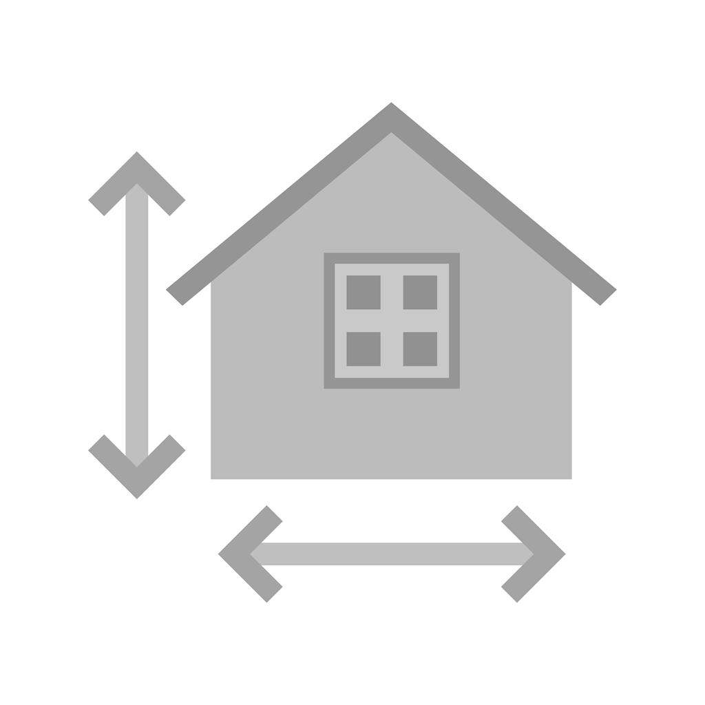 House Measurements Greyscale Icon