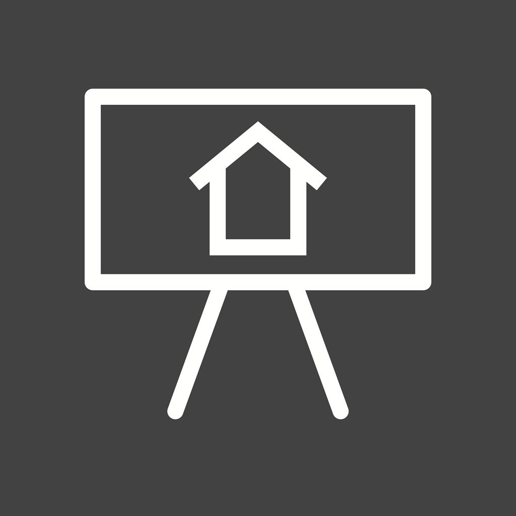 Drawing of House Line Inverted Icon