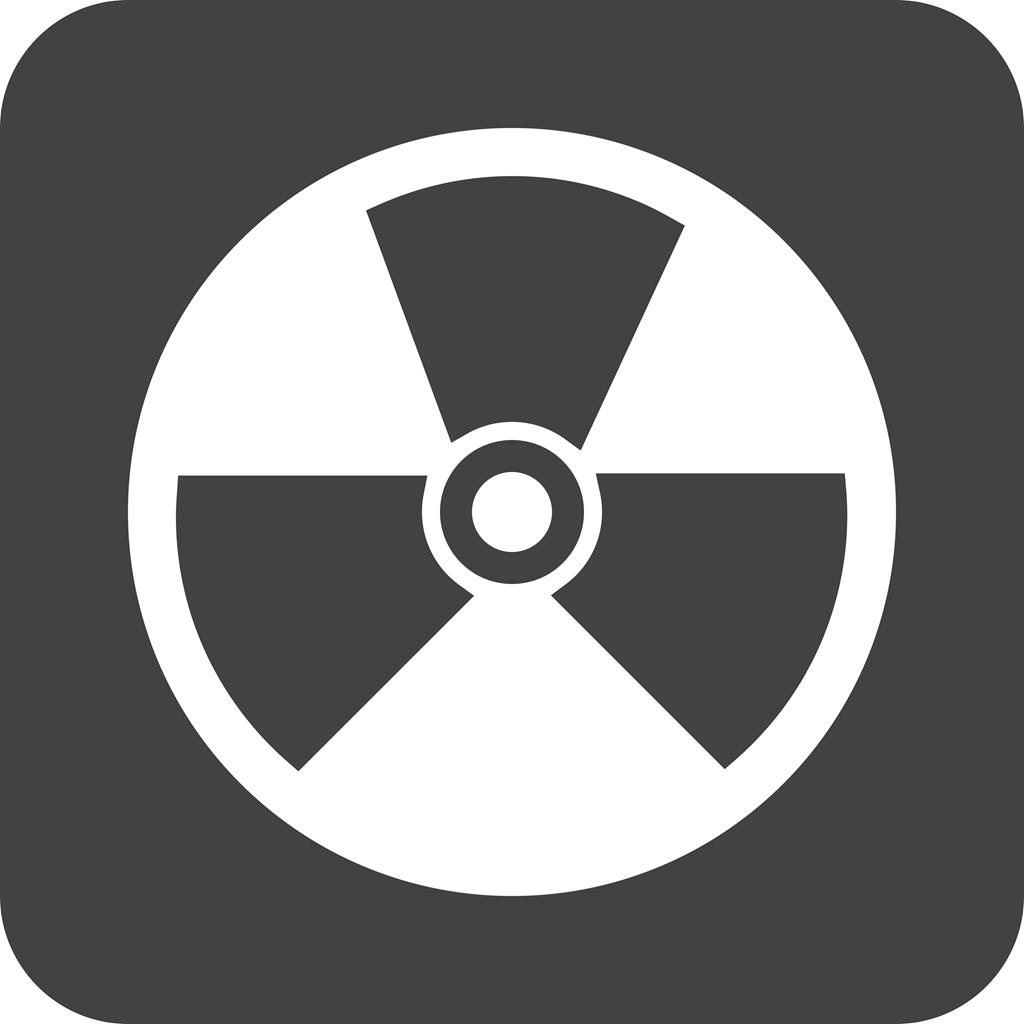 Radiation Flat Round Corner Icon - IconBunny