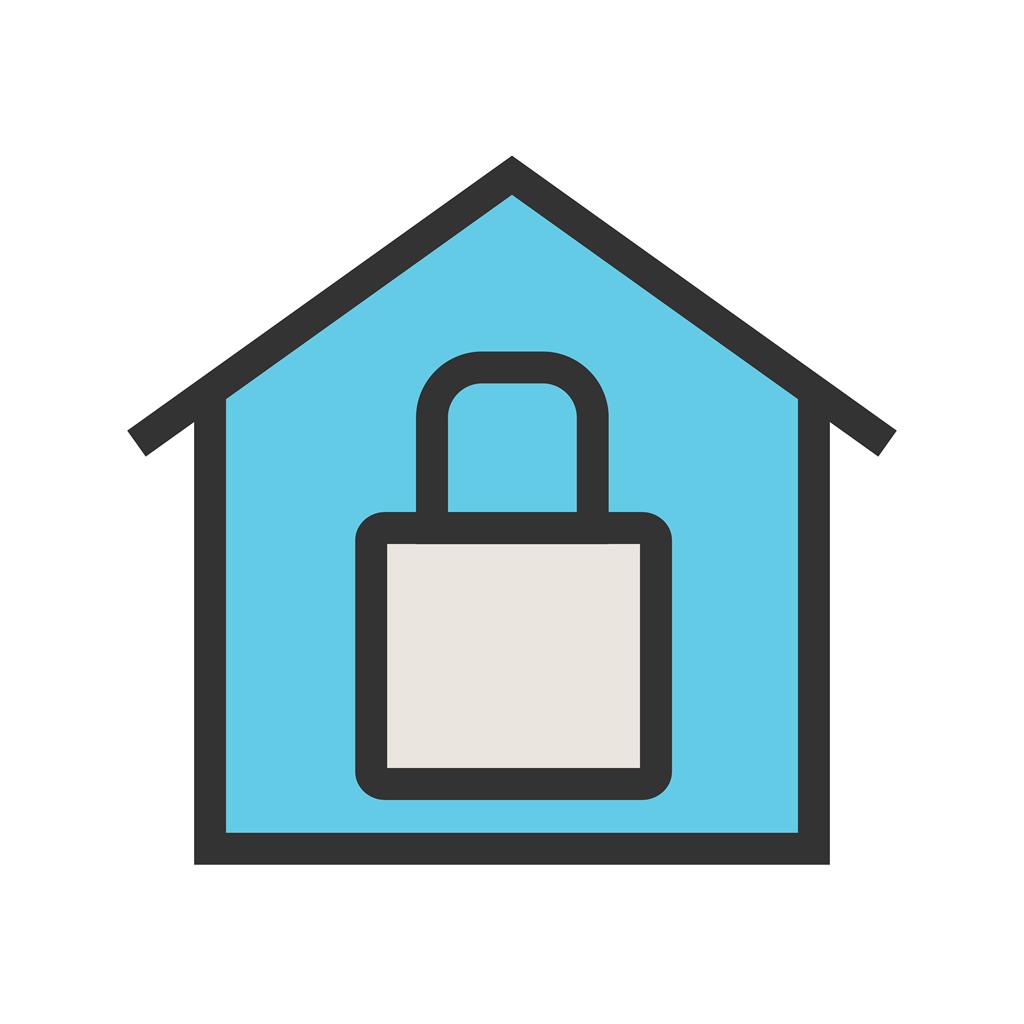 Secure House Line Filled Icon