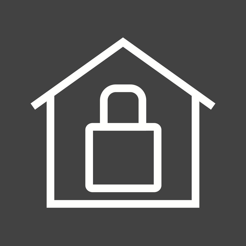 Secure House Line Inverted Icon
