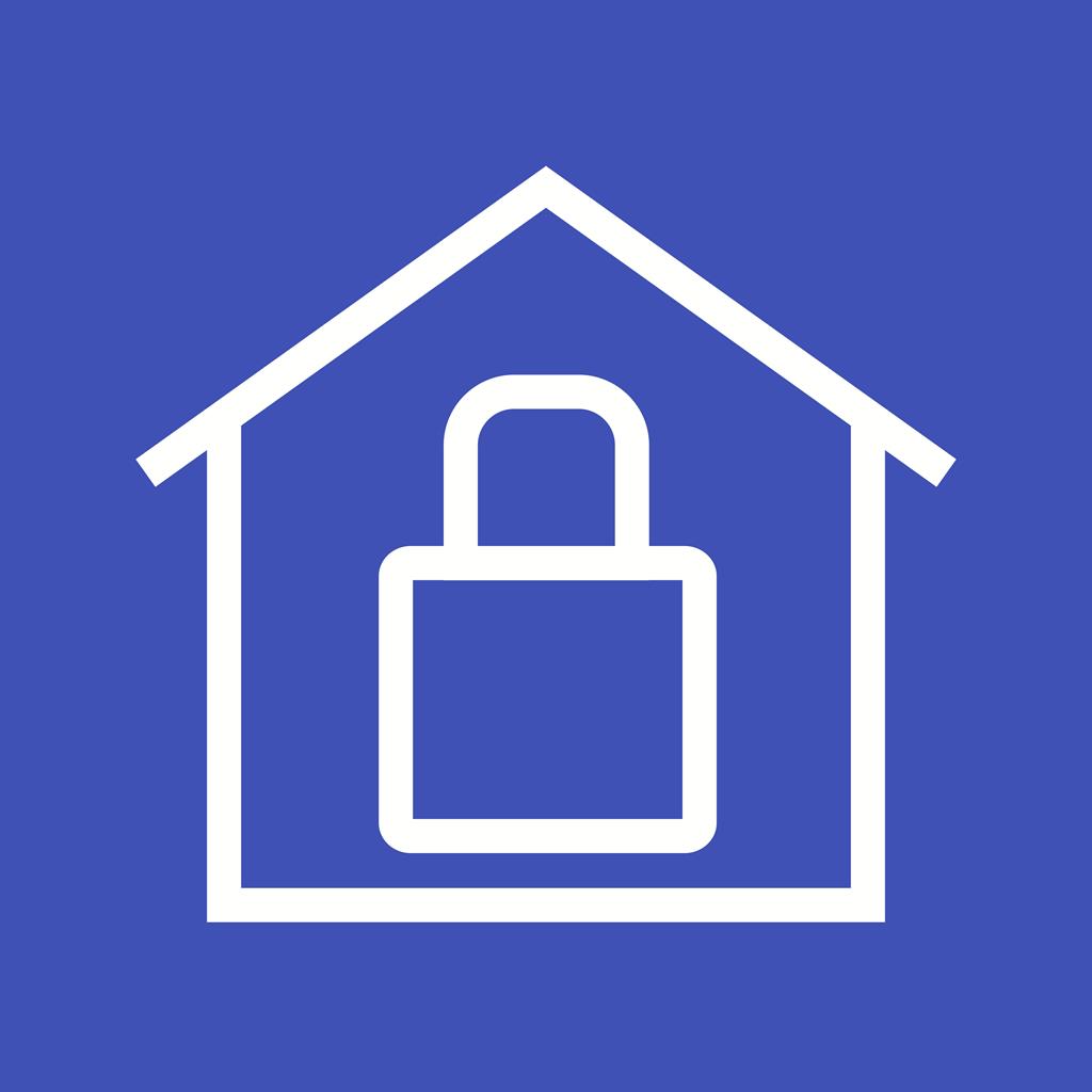 Secure House Line Multicolor B/G Icon