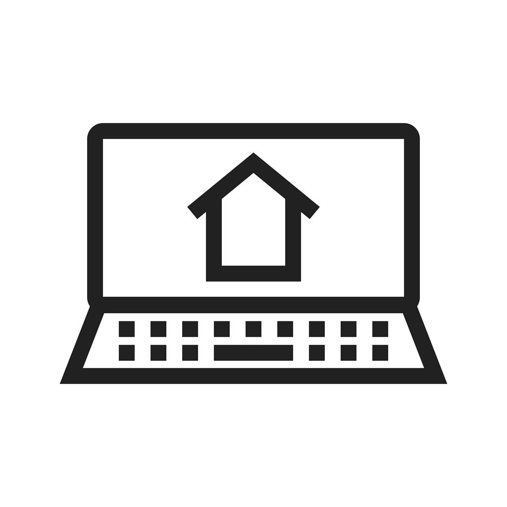 Online Housing Line Icon