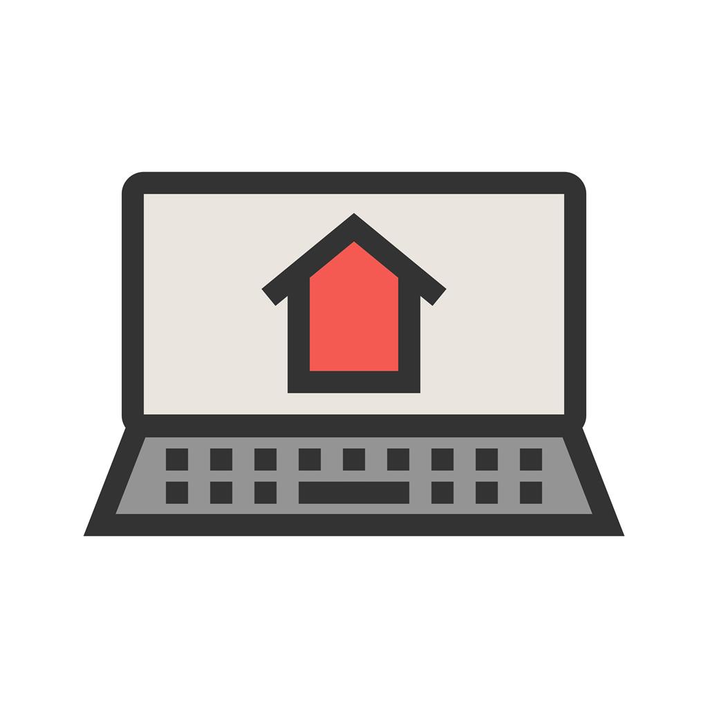Online Housing Line Filled Icon
