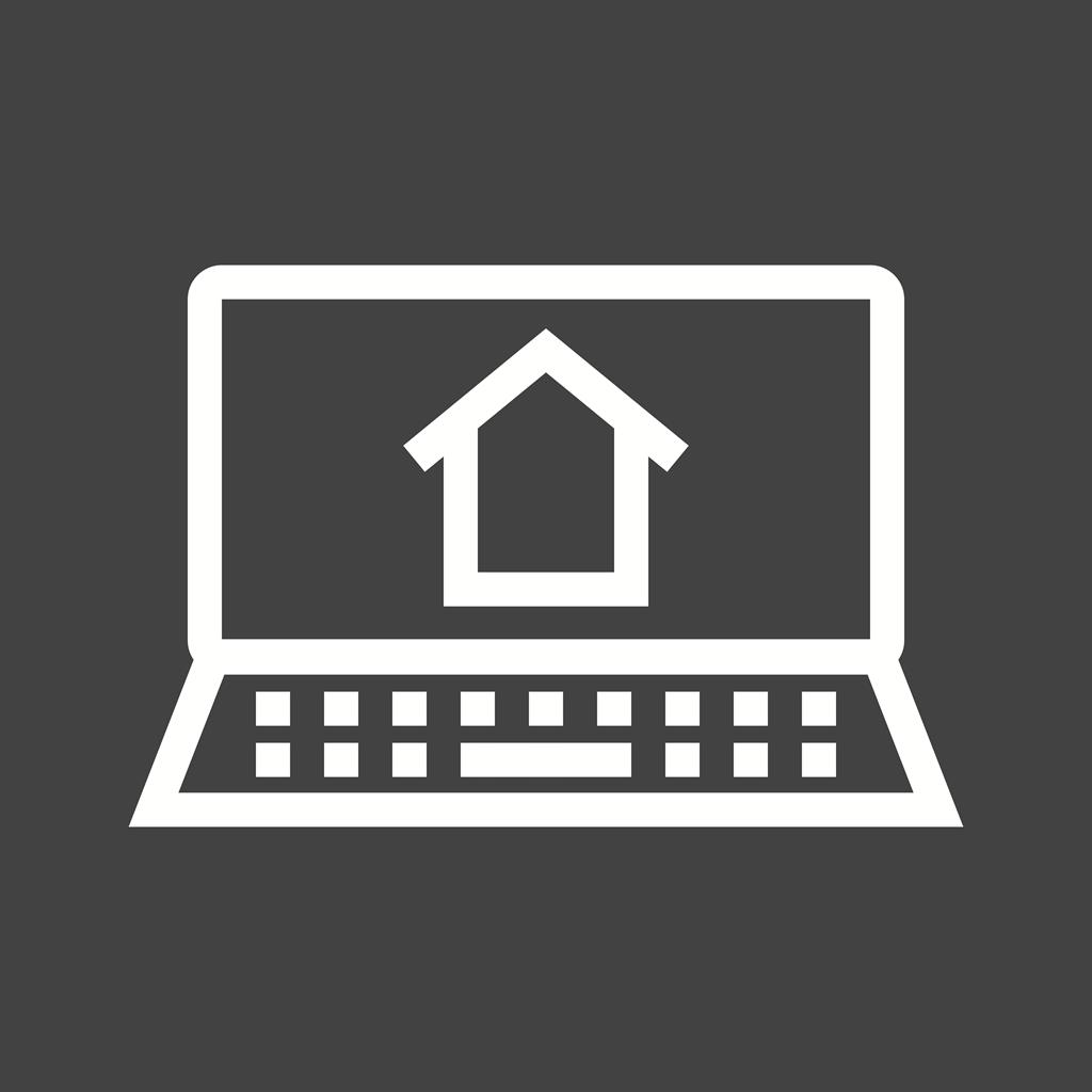 Online Housing Line Inverted Icon