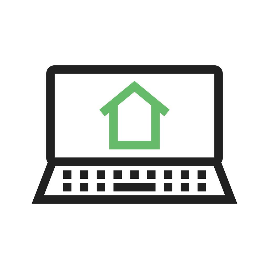 Online Housing Line Green Black Icon