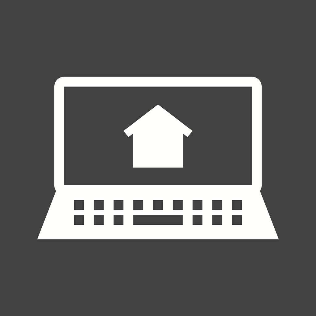 Online Housing Glyph Inverted Icon