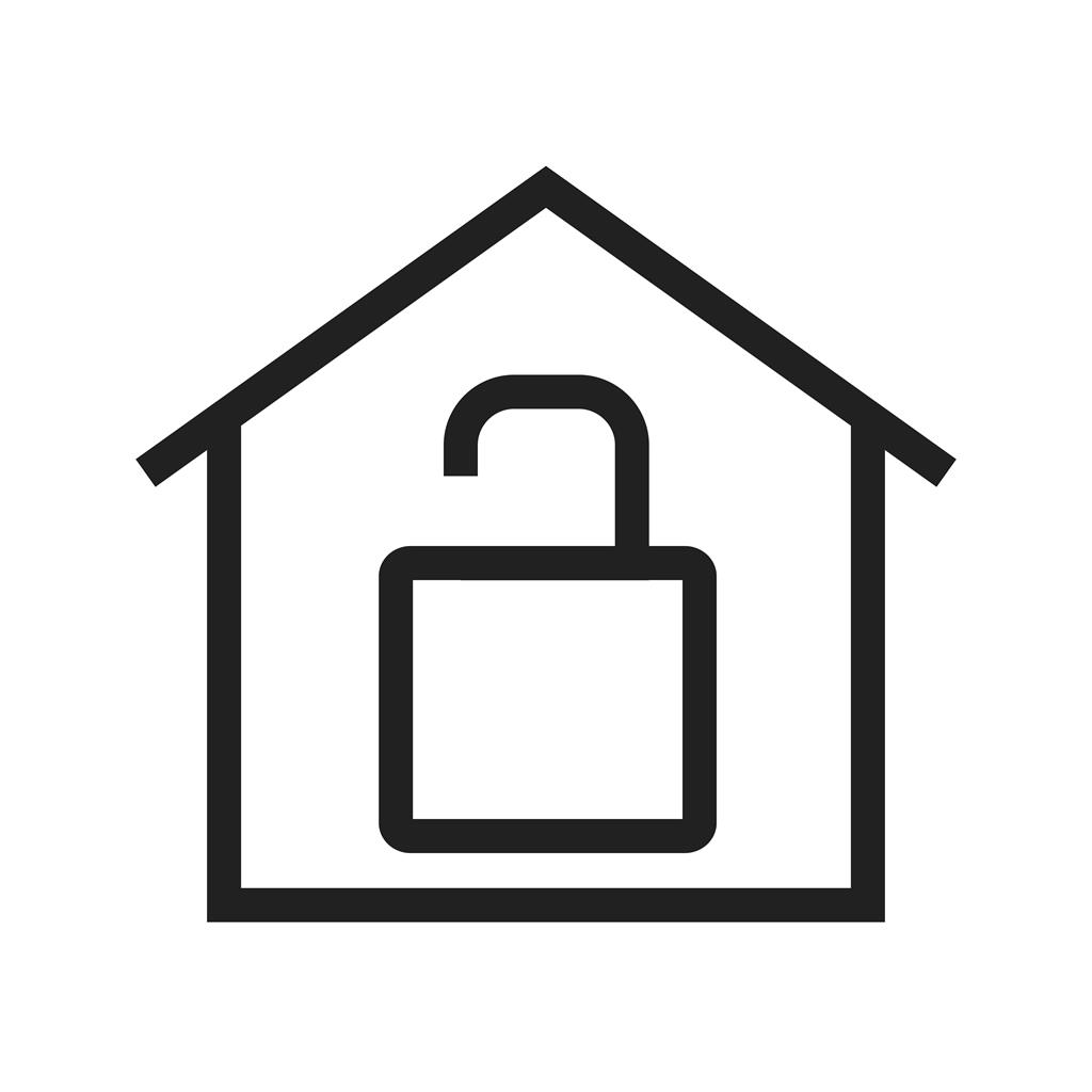 Unlocked House Line Icon