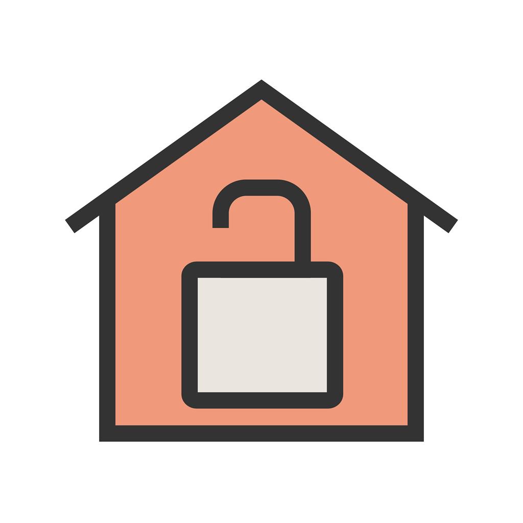 Unlocked House Line Filled Icon