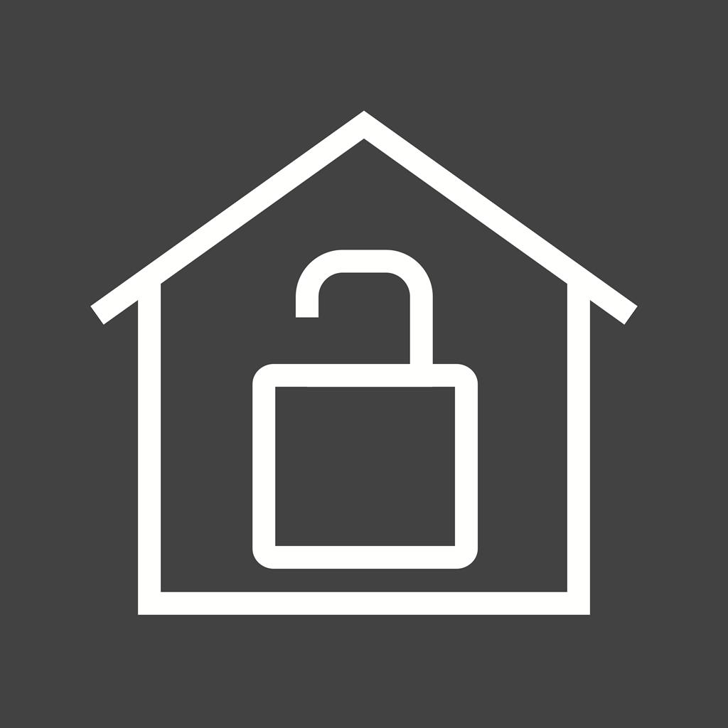 Unlocked House Line Inverted Icon