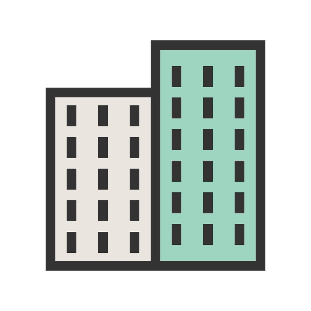 Apartments Line Filled Icon
