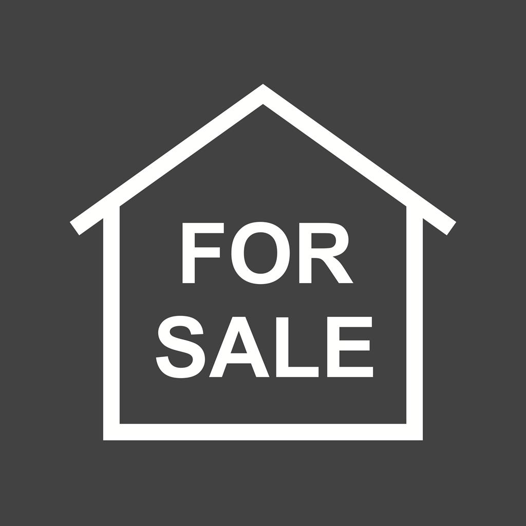 For Sale House Line Inverted Icon