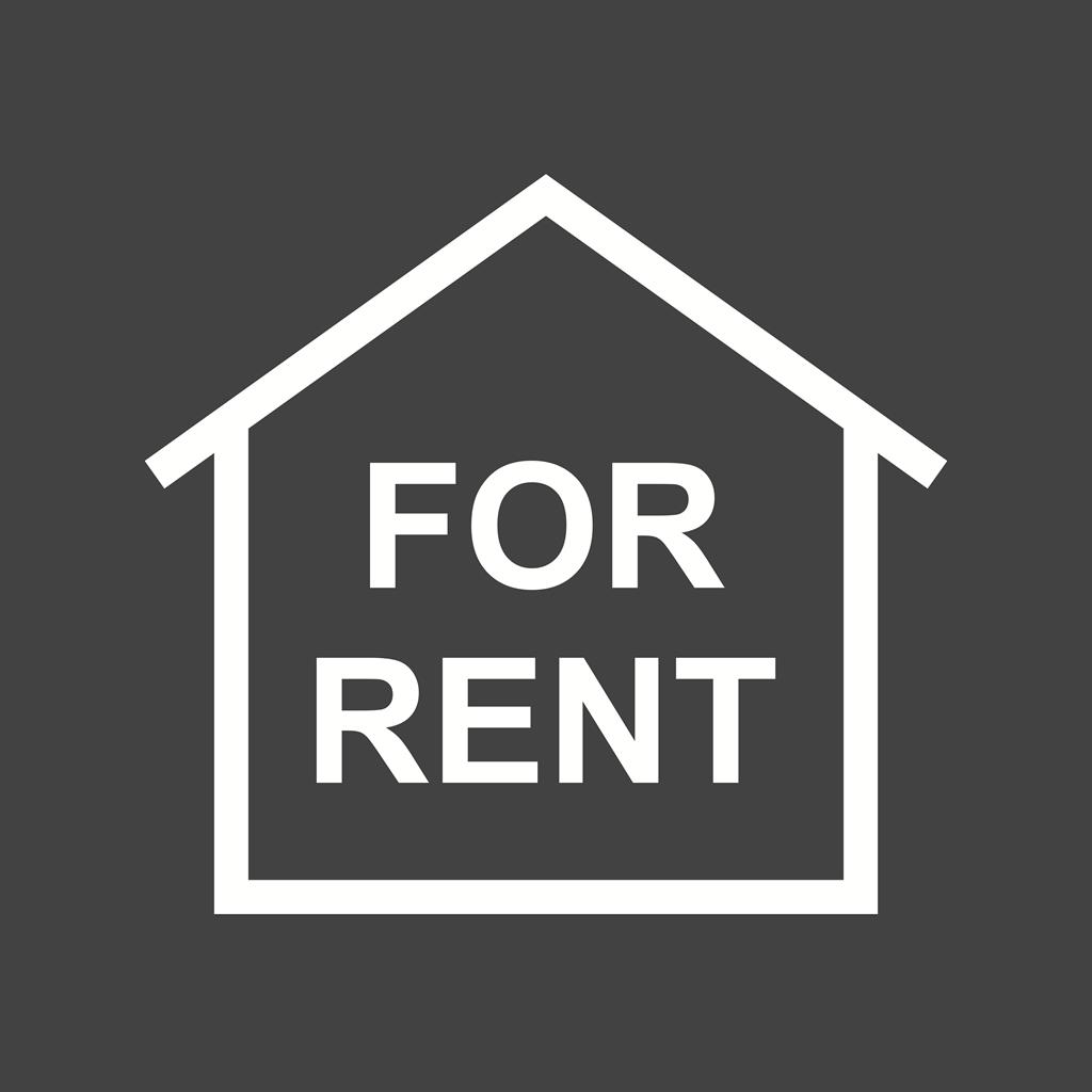 For Rent House Line Inverted Icon