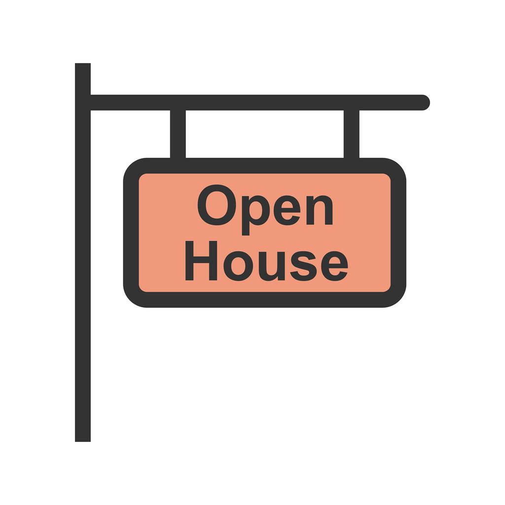 Open House Sign Line Filled Icon