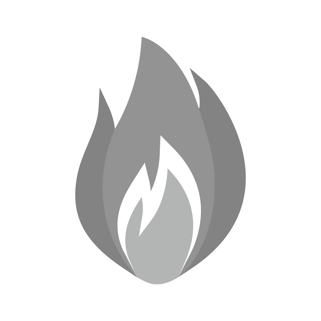 Flame Greyscale Icon - IconBunny
