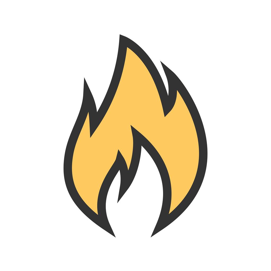 Flame Line Filled Icon - IconBunny