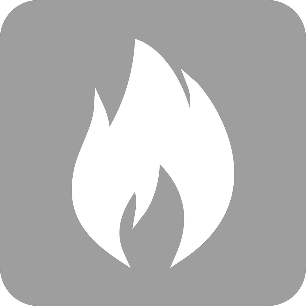Flame Flat Round Corner Icon - IconBunny