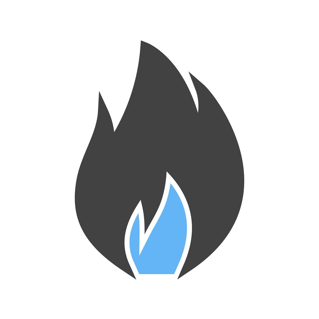 Flame Blue Black Icon - IconBunny