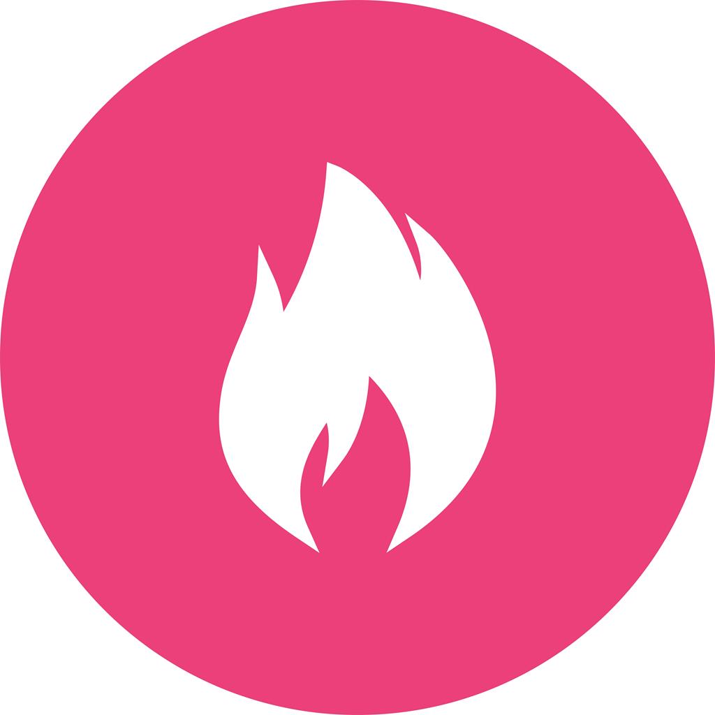 Flame Flat Round Icon - IconBunny