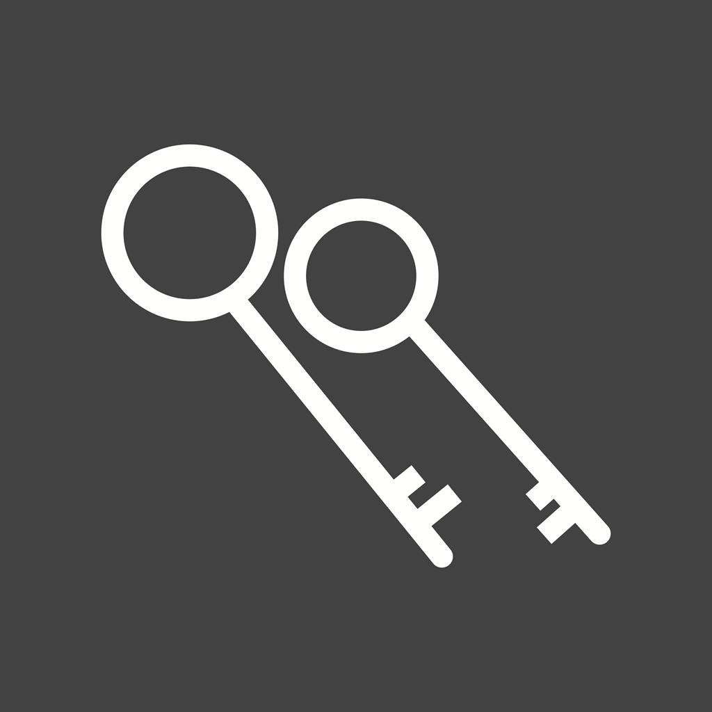 Two Keys Line Inverted Icon