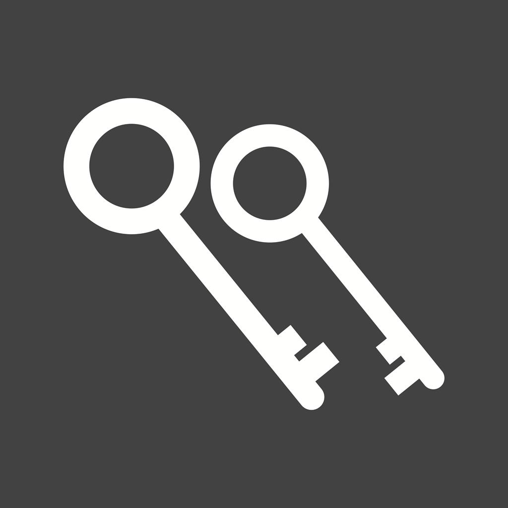 Two Keys Glyph Inverted Icon