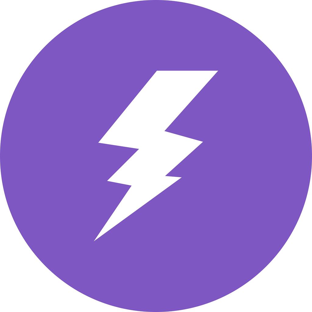 Lightning Flat Round Icon - IconBunny